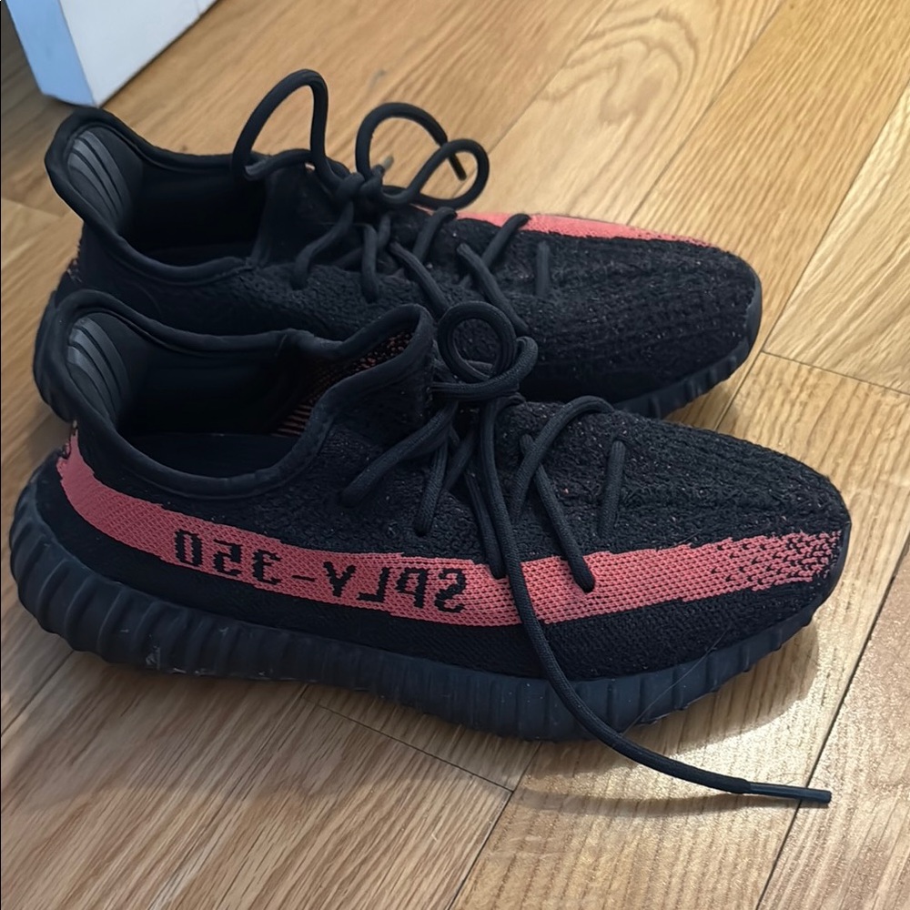 Black and Red Yeezy Sneakers
